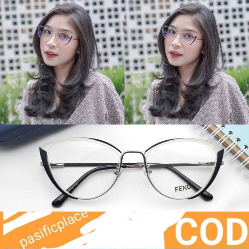 kacamata Cat eye Lensa Minus Normal Cylinder Photocromic Antiradiasi Bluecromic 95721