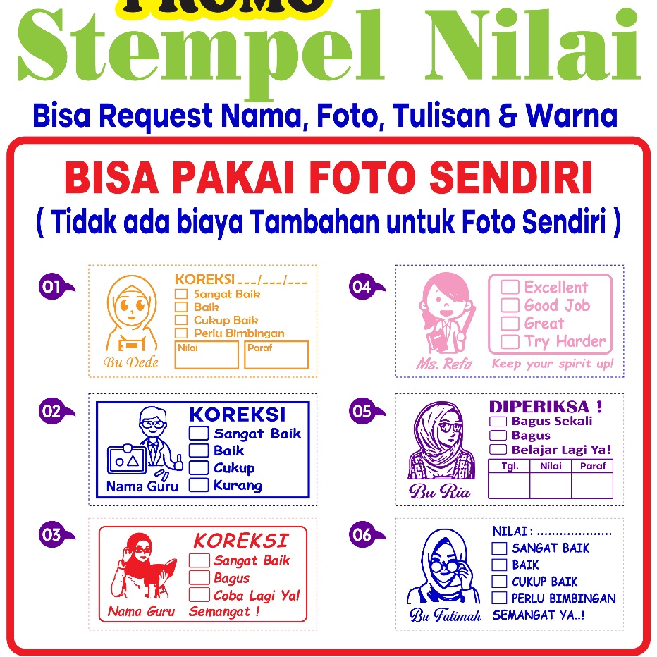 

GZDZ4305 Terlaris Stempel Nilai Guru / Penilaian / Koreksi / Checked / Reward