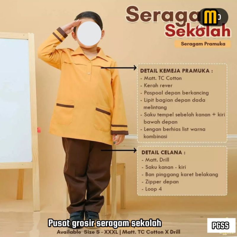 baju pramuka panjang sd variasi kantong bawah terlaris baju Pramuka termurah baju sekolah sd seragam