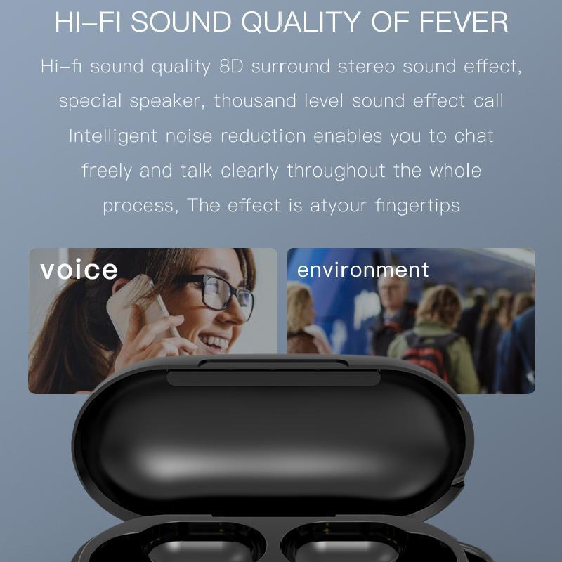 Invisible Earphone Bluetooth Wireless Earbuds Wireless Headphones Headset High performance 5.0 Lossless noise reduction Bluetooth Waterproof - H6(COD)