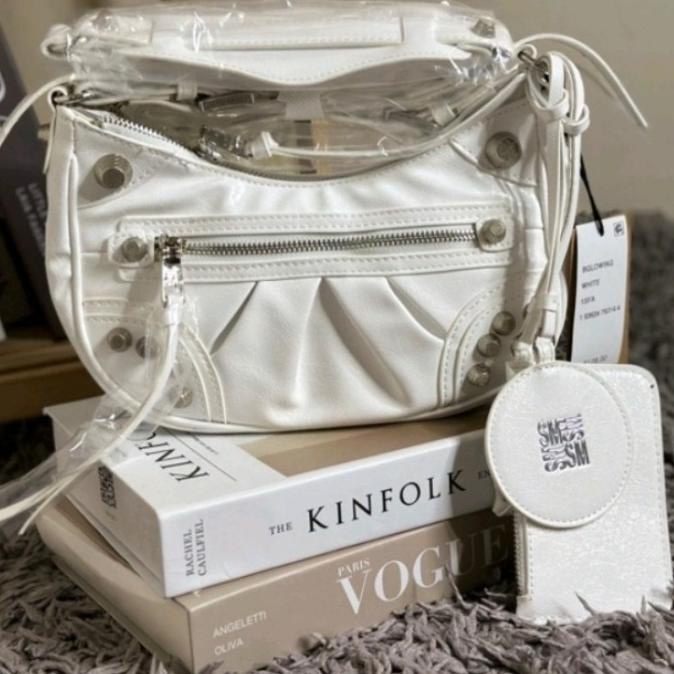 TAS STEVE MADDEN HAND BAG BGLOWING HOBO BONE / PINK NEW ORIGINAL