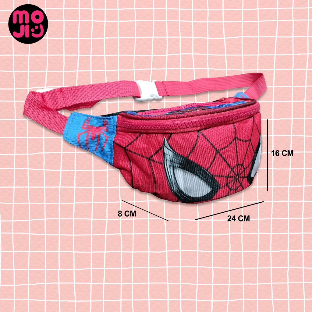 Tas Pinggang Anak Motif Spiderman Tas karakter anak - Bumbag Anak usia 2-7 Tahun  - MOJI1