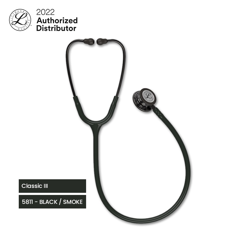3M Littmann Classic III Stethoscope / Stetoskop Dewasa - BLACK / SMOKE - 5811