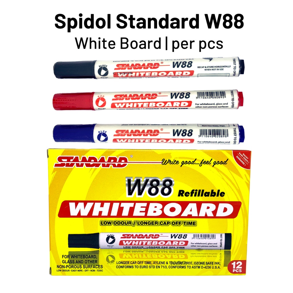 Spidol Whiteboard Standard W88 / Spidol Papan Tulis / Spidol Bisa Dihapus