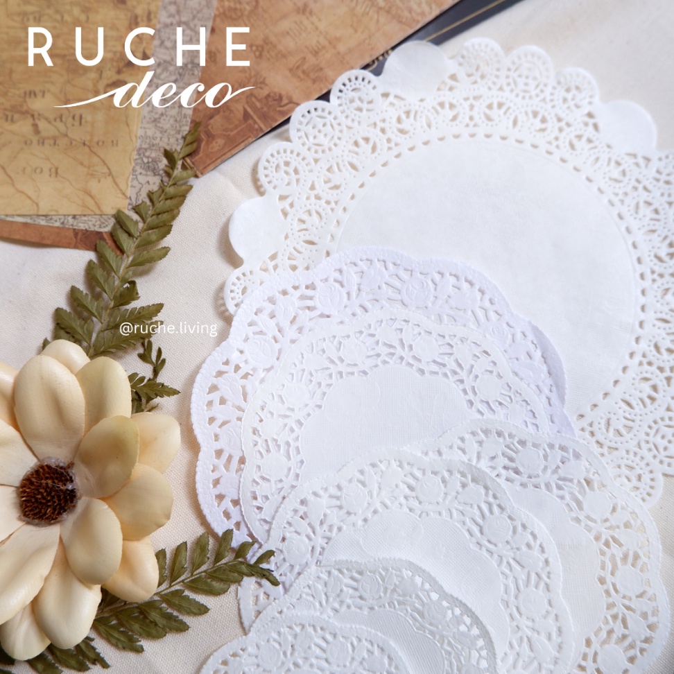 

RUCHE DECO - Paper Lace Doilies (White) Kertas Alas Renda Kertas Doilies
