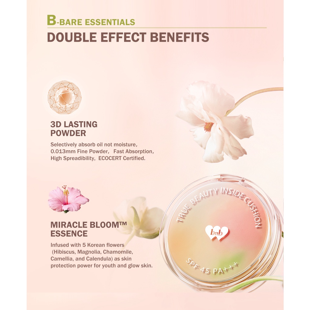 [BPOM] [100%ORI&amp;READY]BNB barenbliss Korean Bloomatte True Beauty Inside Cushion「24H Full Coverage」