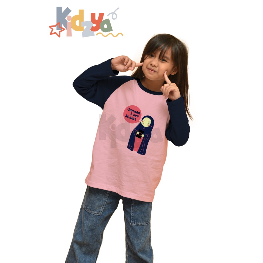 Baju Kaos Raglan Anak Muslim Panjang UNISEX - Jangan Lupa Shalat - KIDZYA