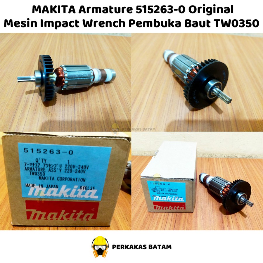 MAKITA Armature TW0350 515263-0 Original Impact TW 0350 Pembuka Baut