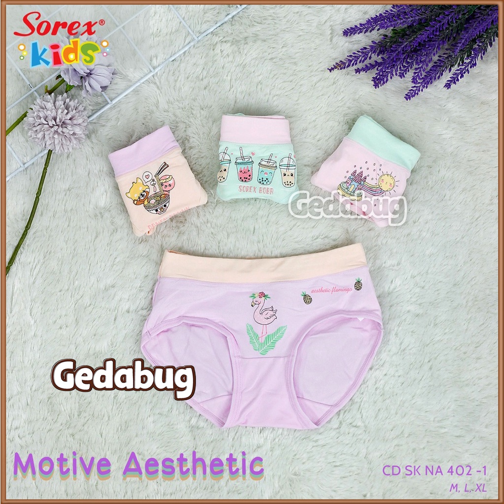 3 Pcs - Sorex Kids NA 402 Celana dalam anak Perempuan Super Soft CD SK NA402 | Gedabug