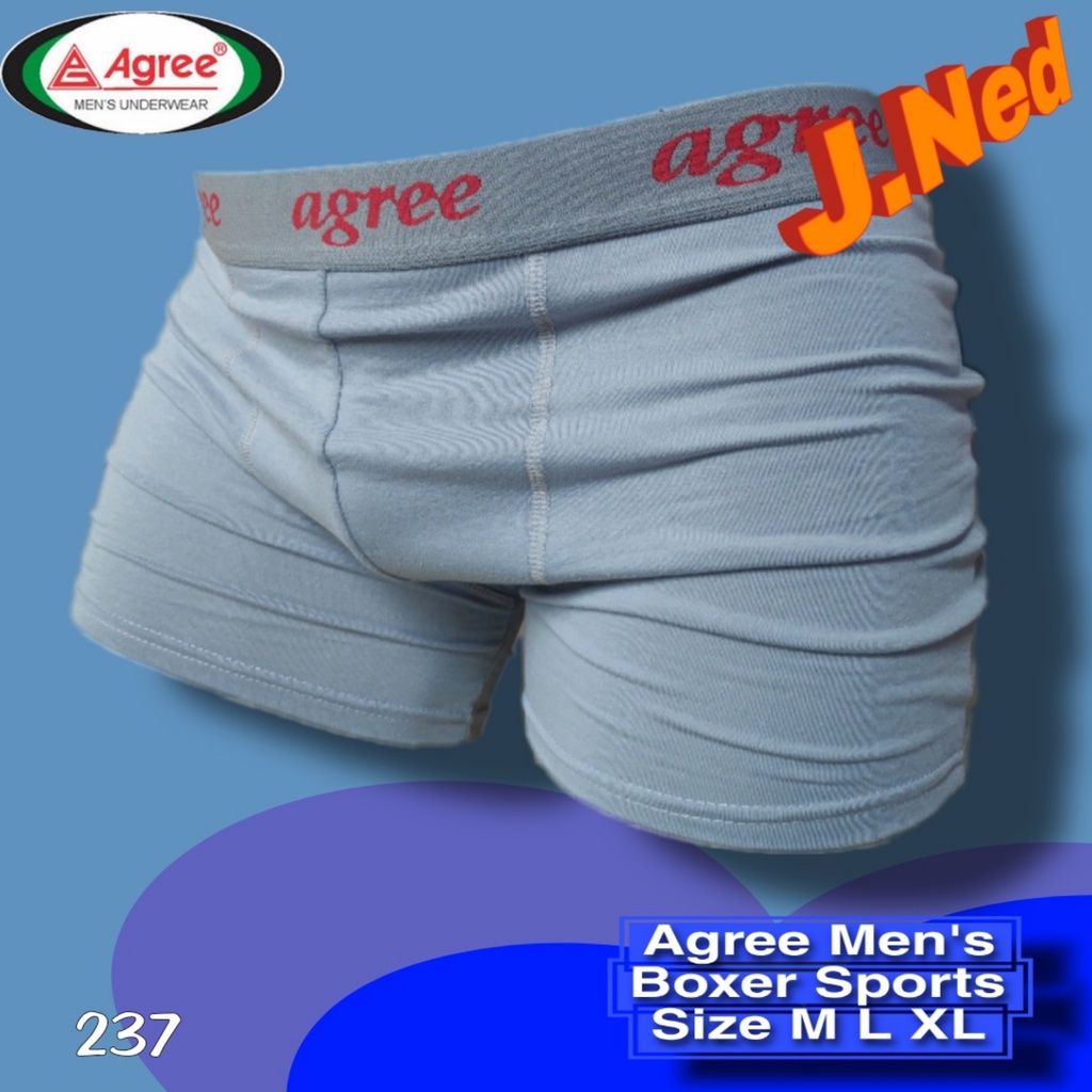 J237T (PER 3PCS) CELANA DALAM BOXER PRIA AGREE SIZE M - XL