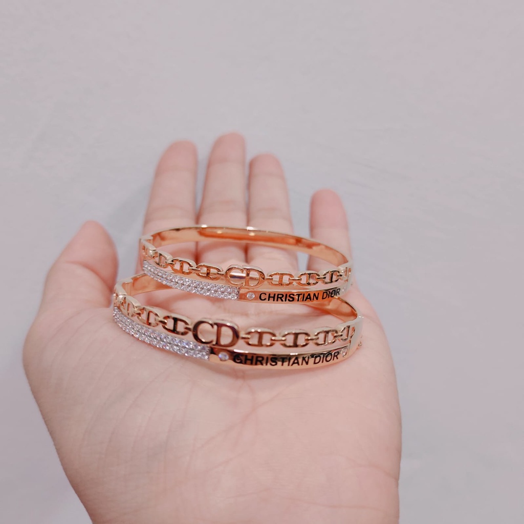 gelang fashion CD  dan H  diamond look elegan cantik emas asli
