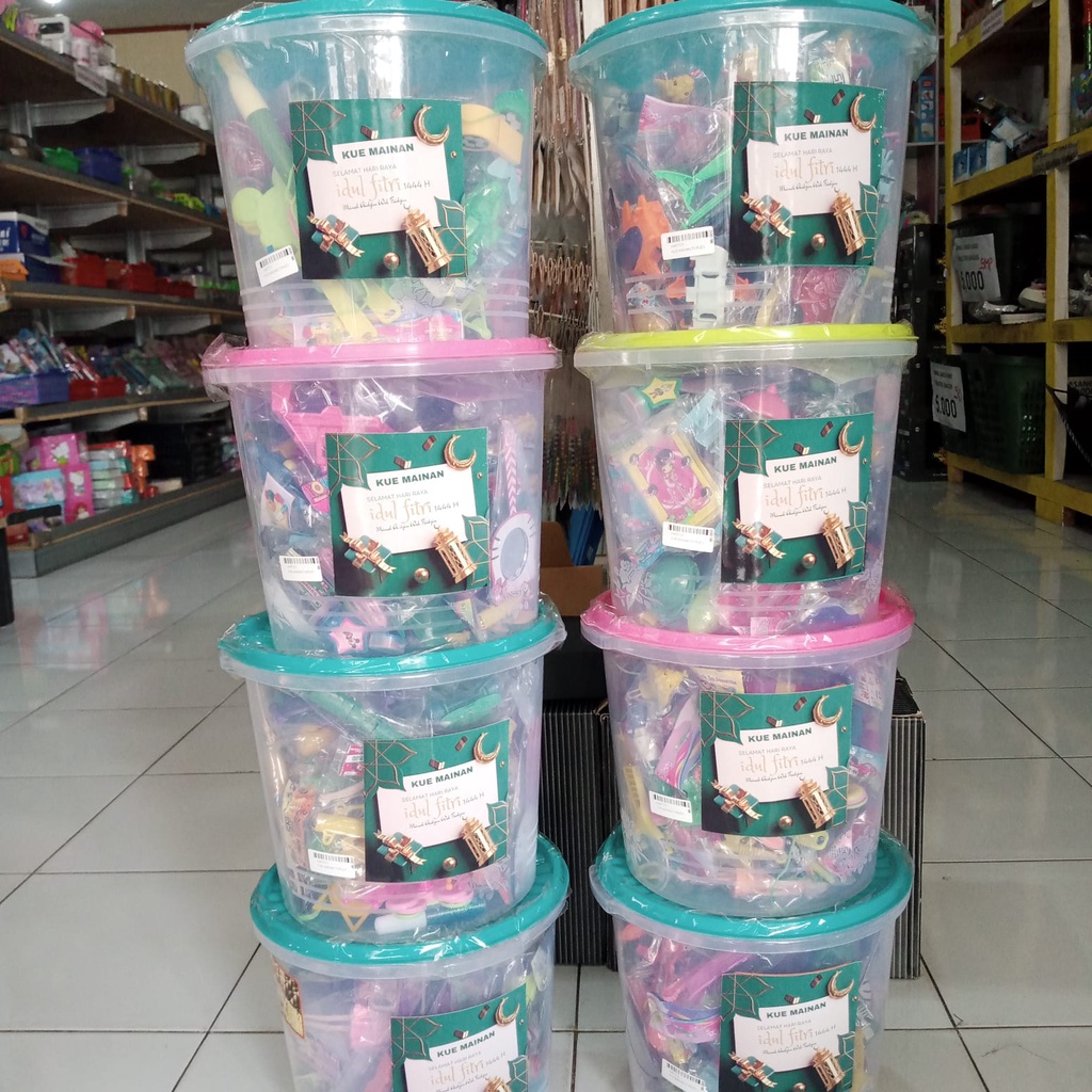 

JAJANAN KUE MAINAN LEBARAN ISI 50 PCS PLUS TOPLES 5KG MURAH