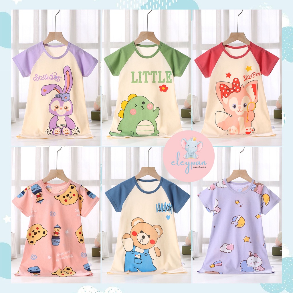 Daster Anak Import / Dress Terusan Anak Perempuan / Baju Santai Anak Cewek