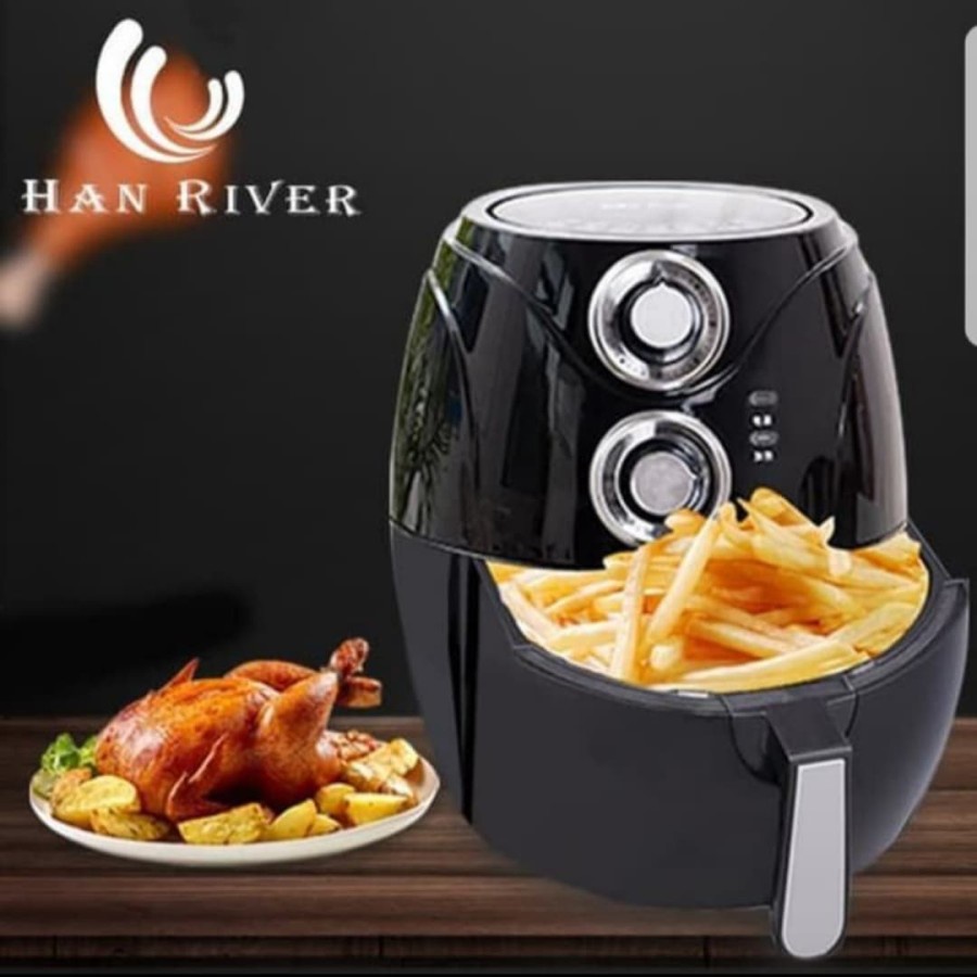 Polkadope x HAN RIVER Air fryer/Airfryer Menggoreng tanpa minyak mesin Penggoreng - Hitam