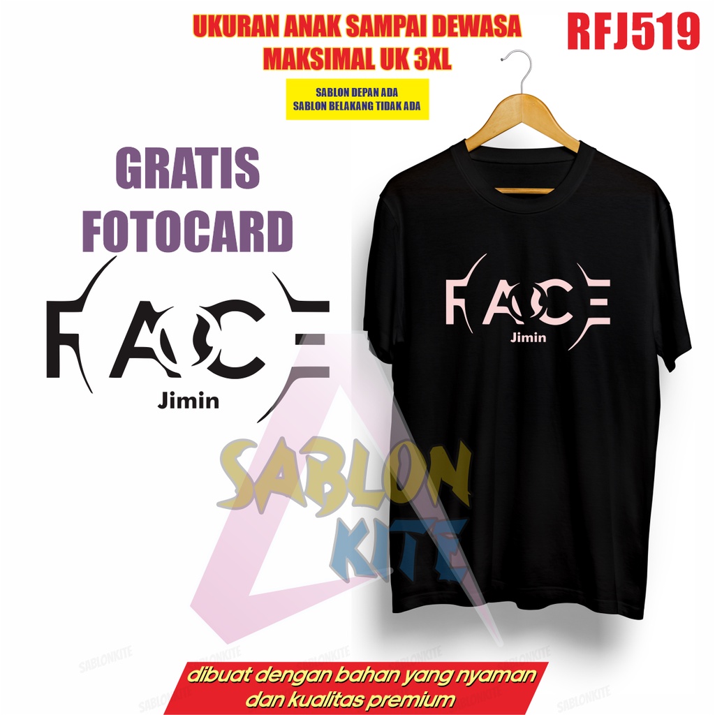 Gratis Fotocard Kaos kpop Park Jimin Face logo RFJ519