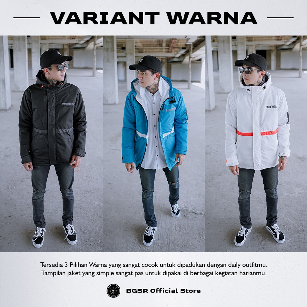 Jaket Pria Hoodie Down Jacket Windbreaker Tebal Adem Kantung Dalam