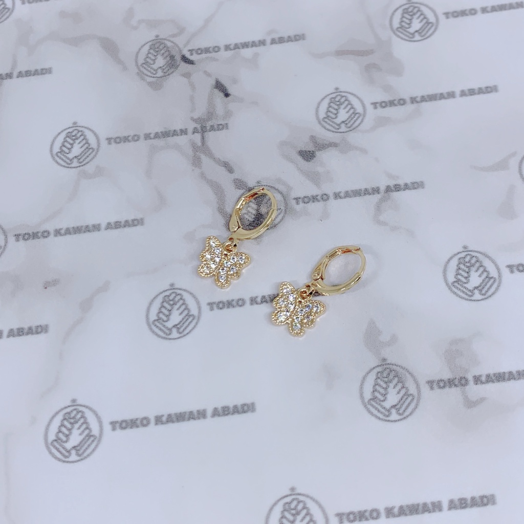 Anting Xuping Gold Perhiasan Fashion Wanita Model Permata Love Manis *35