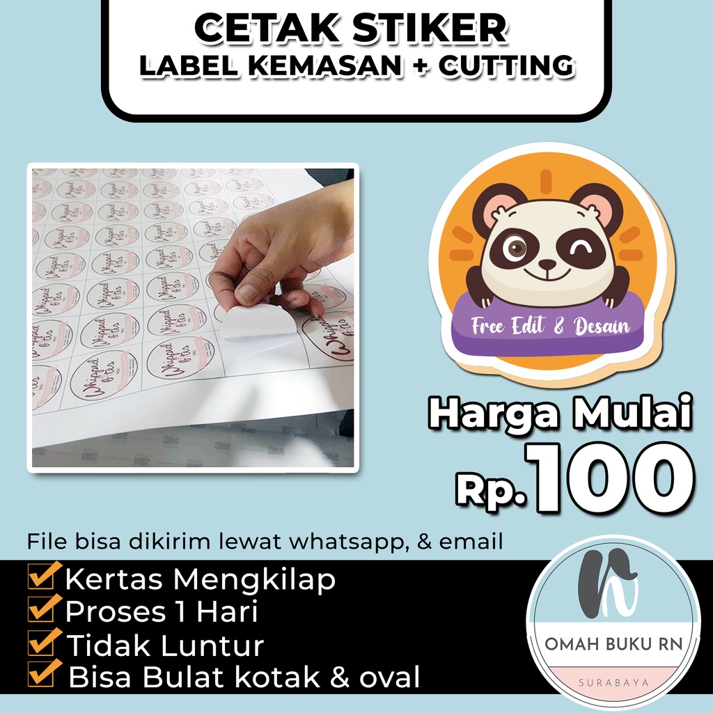 

Cetak Stiker Label Kemasan / Logo Olshop / dll Free Desain & Cutting