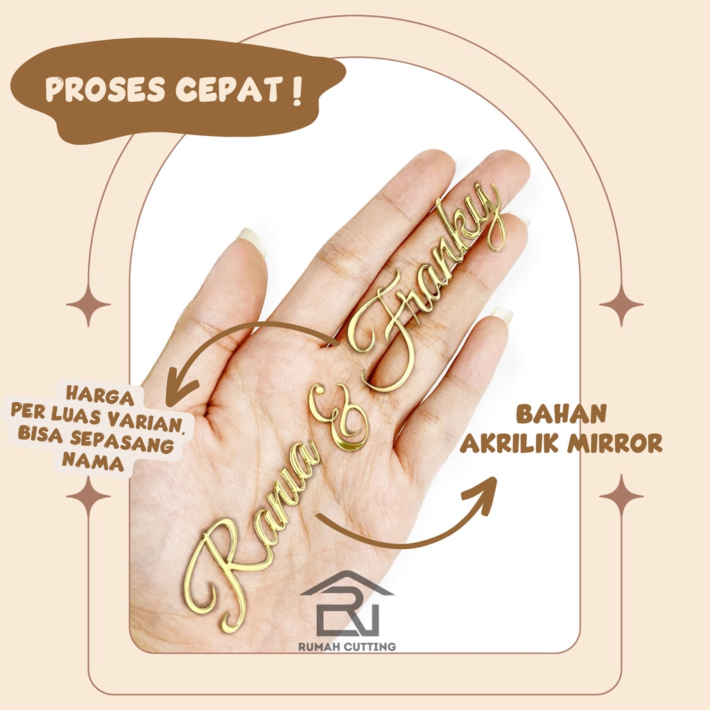 Nama Mahar Akrilik Mirror Pernikahan Nama Akrilik Kayu Mahar gaya Rustic Elegan Mahar Wedding