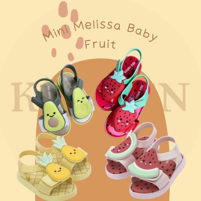 Sandal Anak Baby Mini Melissa Sepatu Fruit Buah Beach Slide Sendal