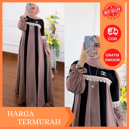 Fitri Dress Gamis Wanita Dewasa Terbaru 2023 Elegan Gamis Remaja Kekinian Viral Gamis Modern Lebaran