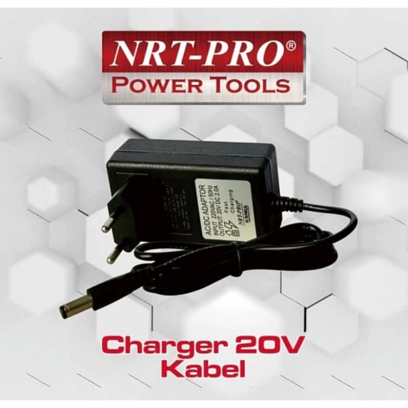 NRT PRO charger bor cordless 20V cas mesin bor baterai 20 V
