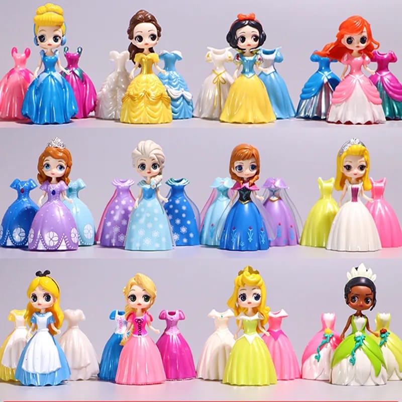 Princess disney ganti baju changing change dress mainan dresses tiana aurora anna ana elsa sofia amber gaun