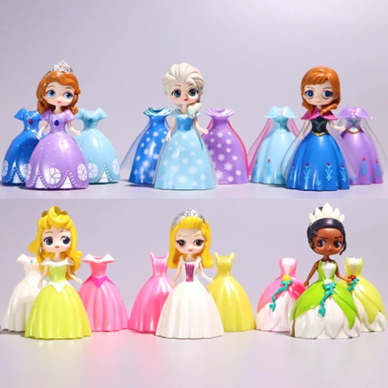 Princess disney ganti baju changing change dress mainan dresses tiana aurora anna ana elsa sofia amber gaun