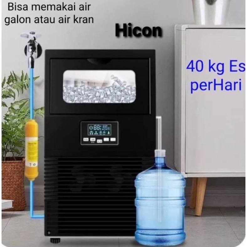 Mesin hicon Es Batu 40kg perhari ice cube maker HZB - 40F