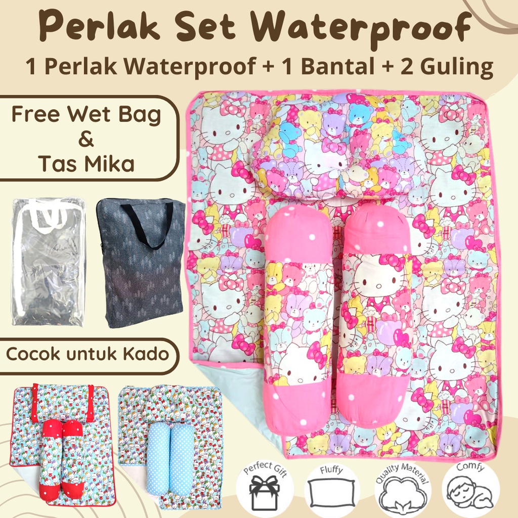 Perlak Set Waterproof Bayi akachan BANTAL CLOUD  atau KOTAK Guling Alas Perlak Guling PLCL kado lahiran