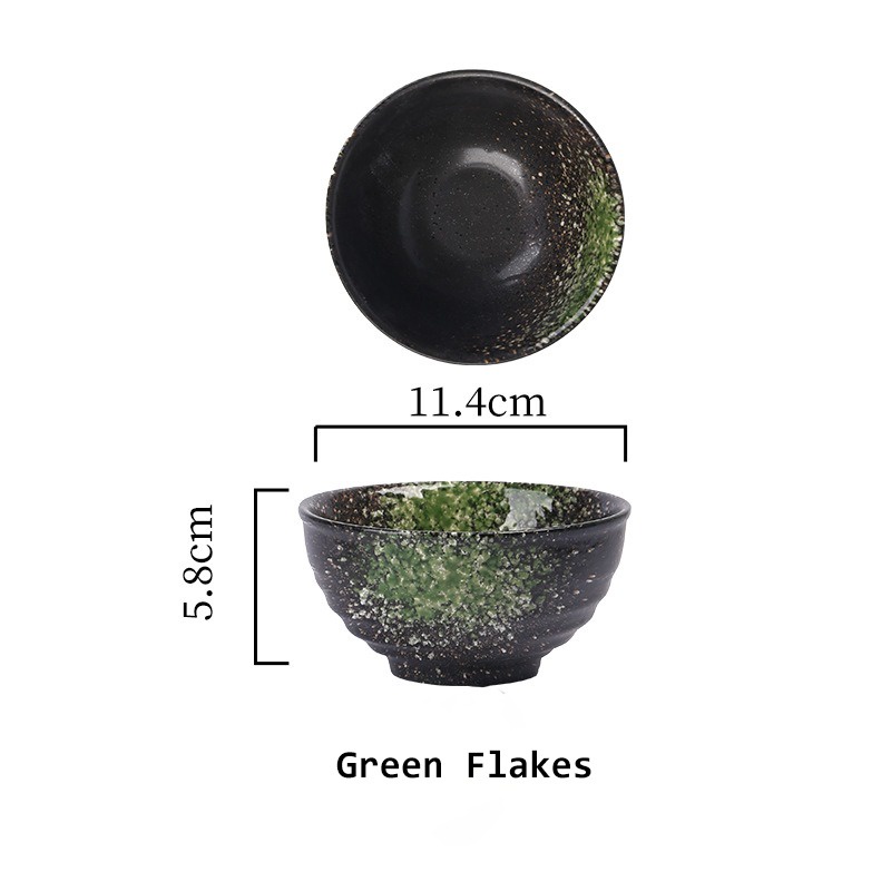 Mangkok Nasi Keramik Japanese Ceramic Rice Bowl Ukuran 11.5 - Black Series