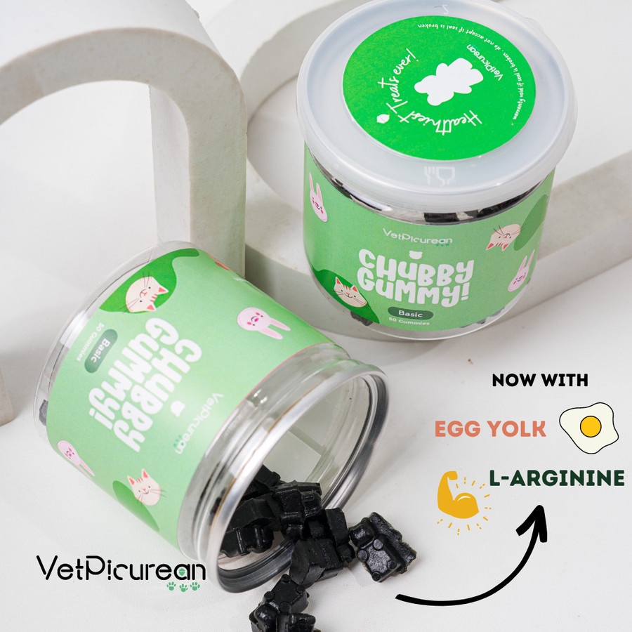 CHUBBY Gummy BASIC - Vitamin Kucing Anjing Penggemuk Penambah Imun (Spirulina / Biotin)