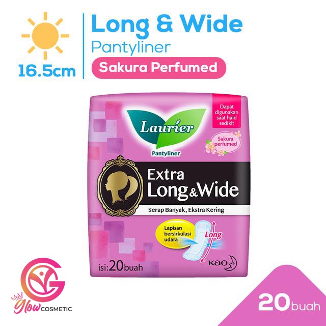 LAURIER PANTYLINER EXTRA LONG &amp; WIDE SAKURA PERFUMED 20PADS