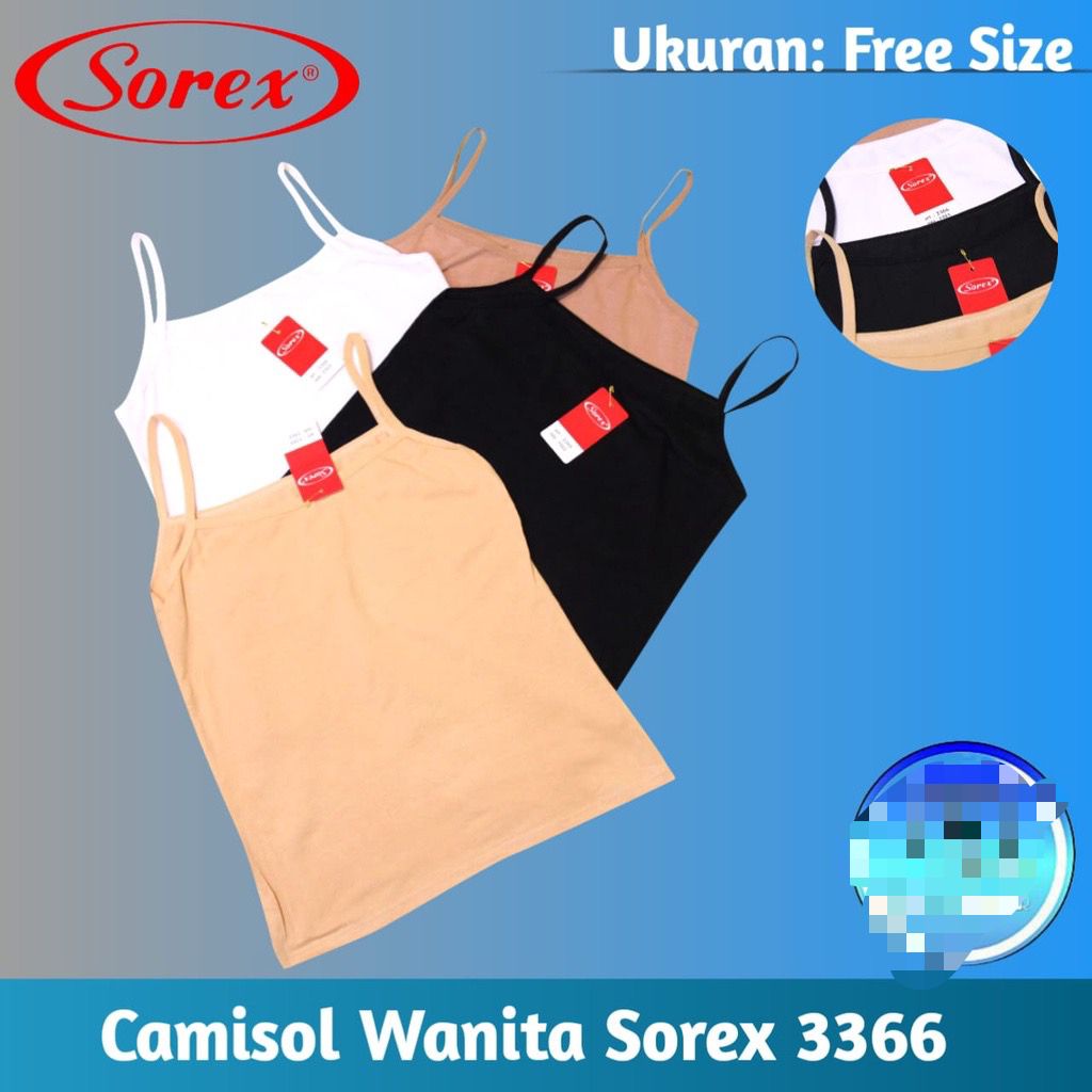 TANKTOP 3366 SOREX TALI KECIL PENDEK - Singlet Kamisol Sorex 3366 Tanktop Tali Kecil | Camisol Tangtop Wanita SOREX 3366 BASIC CAMISOL - ATASAN SINGLET / TANKTOP WANITA DENGAN TALI KECILCAMISOL SOREX SRX 3366 Atasan Tanktop Wanita Tali Kecil Isi 1 Pcs