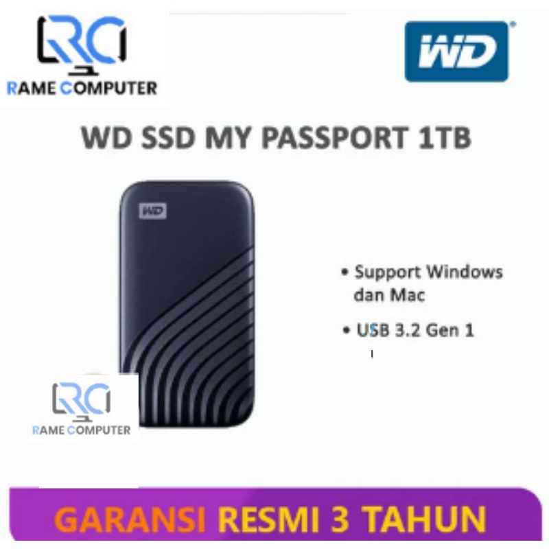 WD My Passport SSD 1TB USB Type C 3.2 Gen2 - NEW