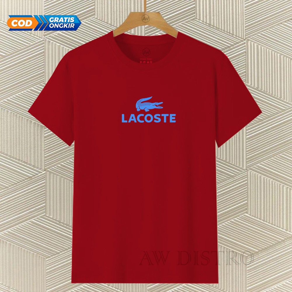 COD Baju Kaos Distro Lct Text Sky Blue Premium Quality Lengan Pendek