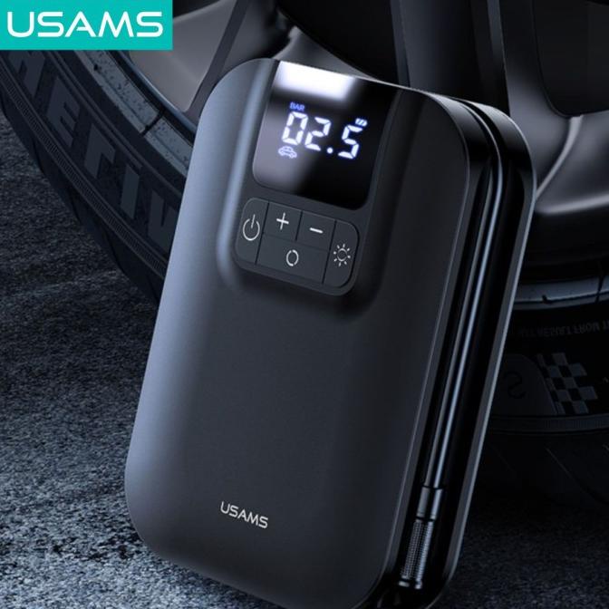 usams zb215 mini car air pump portable 5000mah pompa angin ban mobil