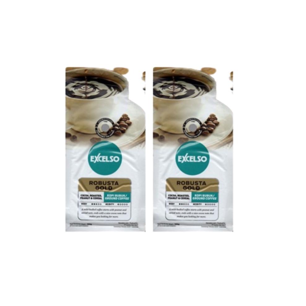 

【F⚡ASH SALE✅】 Excelso Robusta Gold Bubuk Kopi 2 x 100 gr