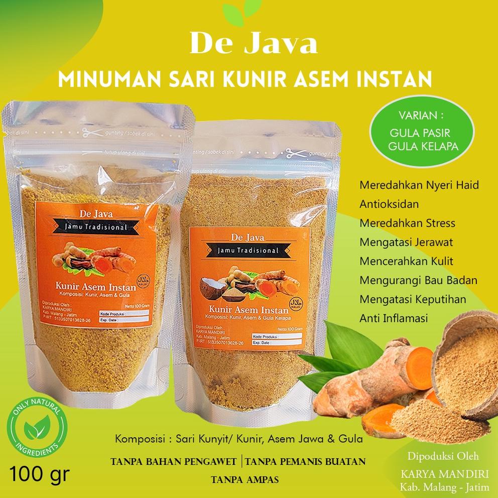 

Terbaru Kunir Asem Instan Dejava Kunyit Asam Bubuk Minuman Jamu Tradisional Sari Kunir Asem Tanpa Ampas Gula Putih Gula Kelapa Coconut Sugar 100 gram