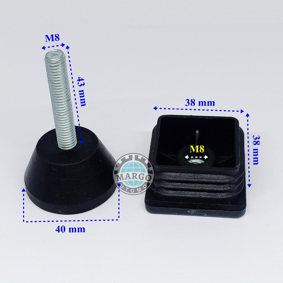 Dijamin Ori>/ Adjuster Karet Kaki Stabil Kursi Meja Hollow Holo 4x4 M8