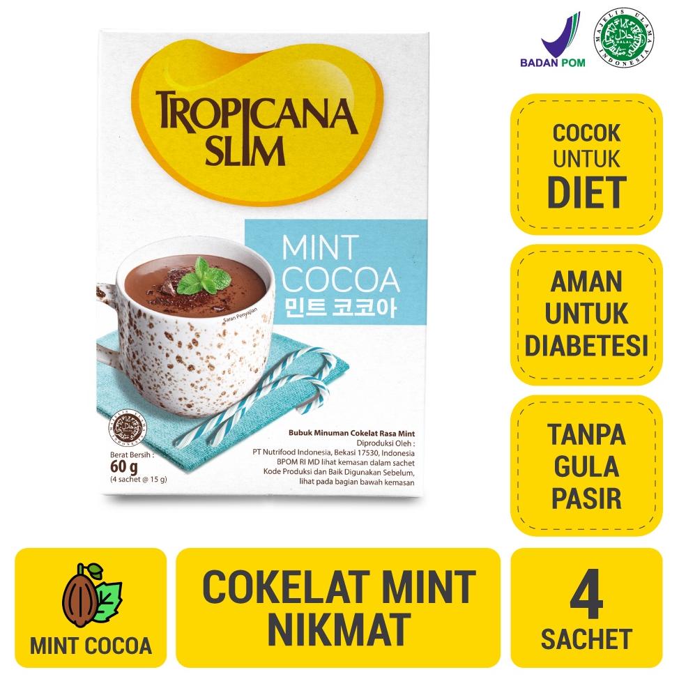 

COD✔️ Tropicana Slim Mint Cocoa 4 sachet - Minuman Cokelat Mint Nikmat Tanpa Gula Pasir