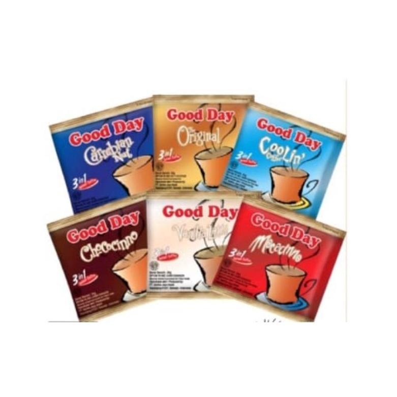 

Dijamin Ori>/ GOOD DAY 3IN1 GOODDAY VARIAN RASA 1 RENTENG ISI 10 PCS