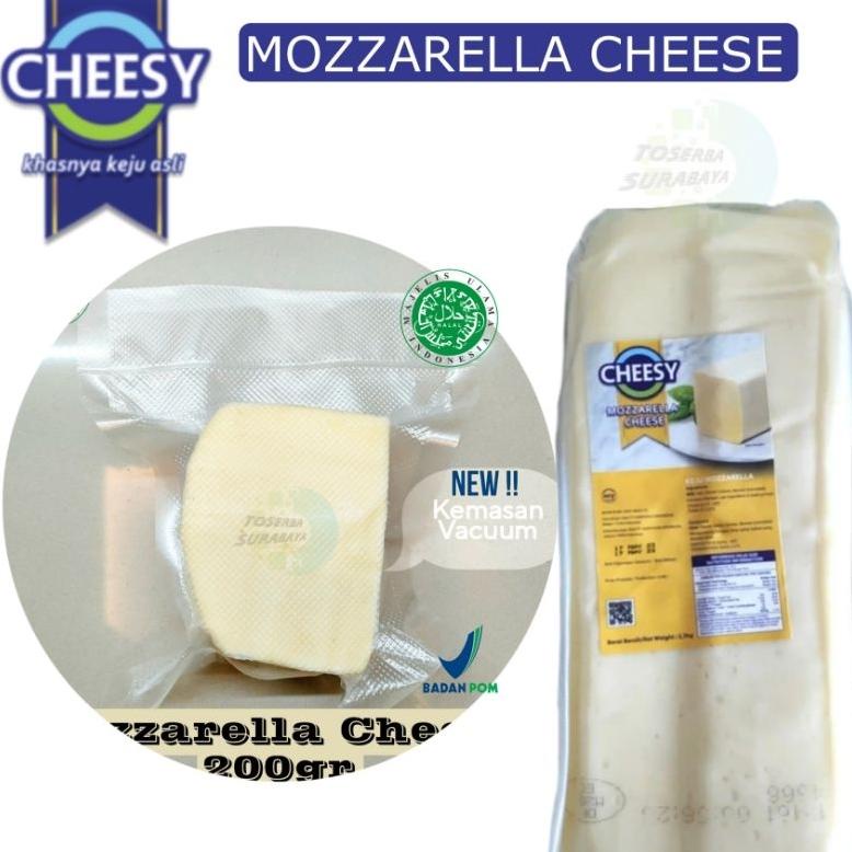 

✓ Keju MOZZARELLA Merk CHEESY Kemasan VACUUM 200gr / Mozarella / Mozarela / Mozzarela GOOD QUALITY