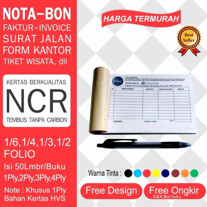 

Cetak Nota/Bon/Invoice 1Rim 1Ply/2Ply/3Ply/4Ply