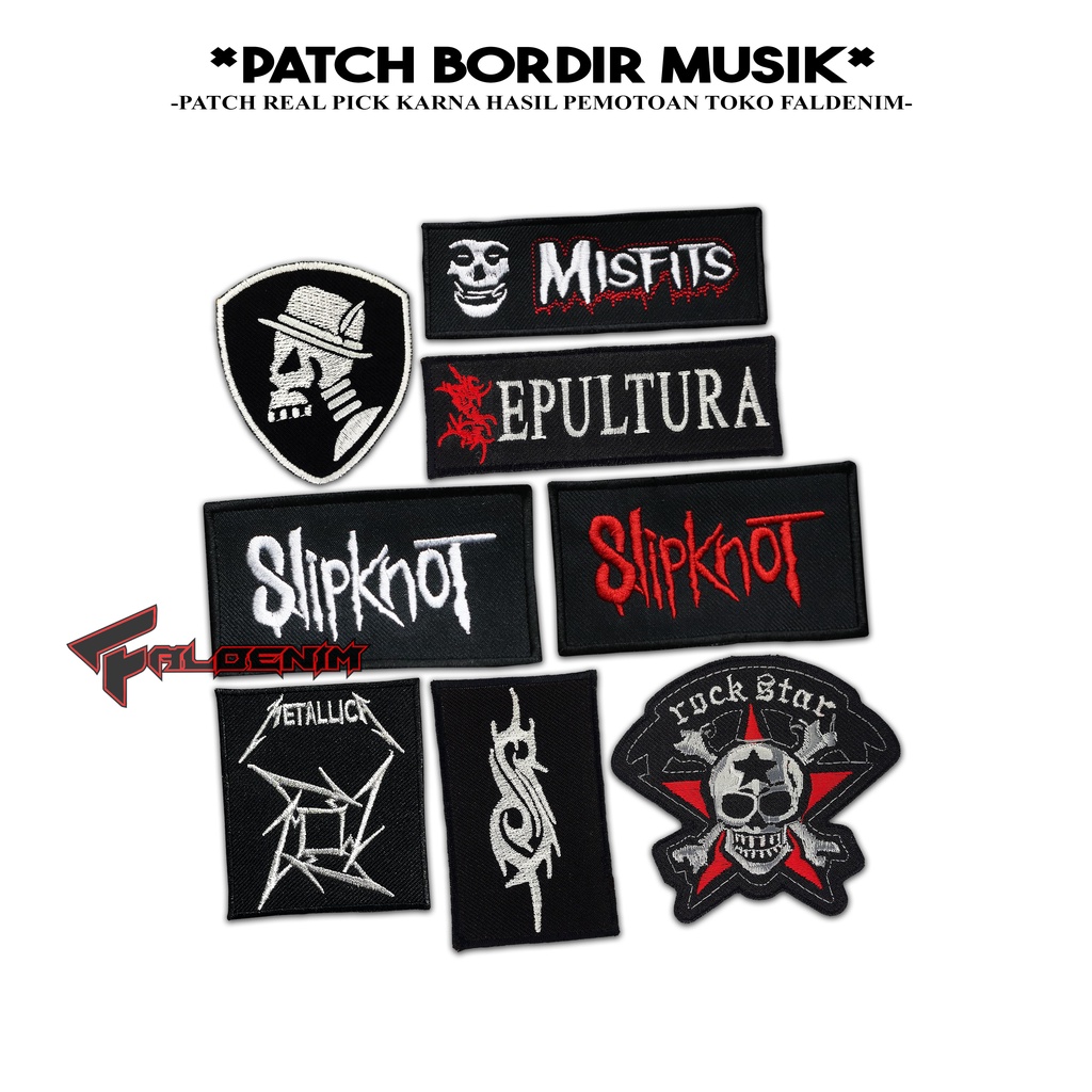 PATCH MUSIK SKLIPNOT METALICA DAN SEPULTURA EMBLEM BORDIR PATCH IRON