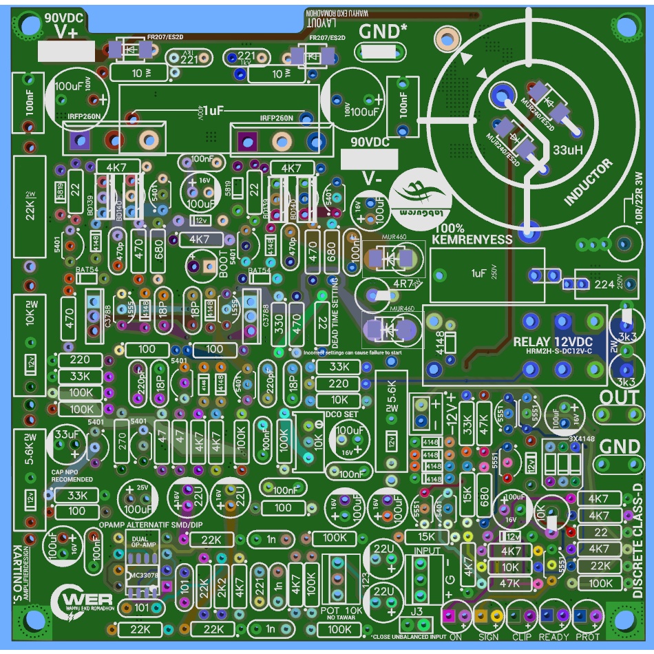 PCB CLASS D UCD DISCRETE KOTAK FIX, SUPERLITE totem BD