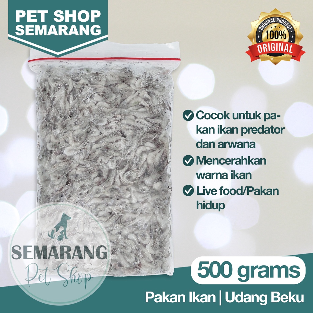 UDANG BEKU 500gr | Pakan Ikan Predator Arwana Cichlid | Live Food | Makanan Ikan Hidup | Frozen Shri