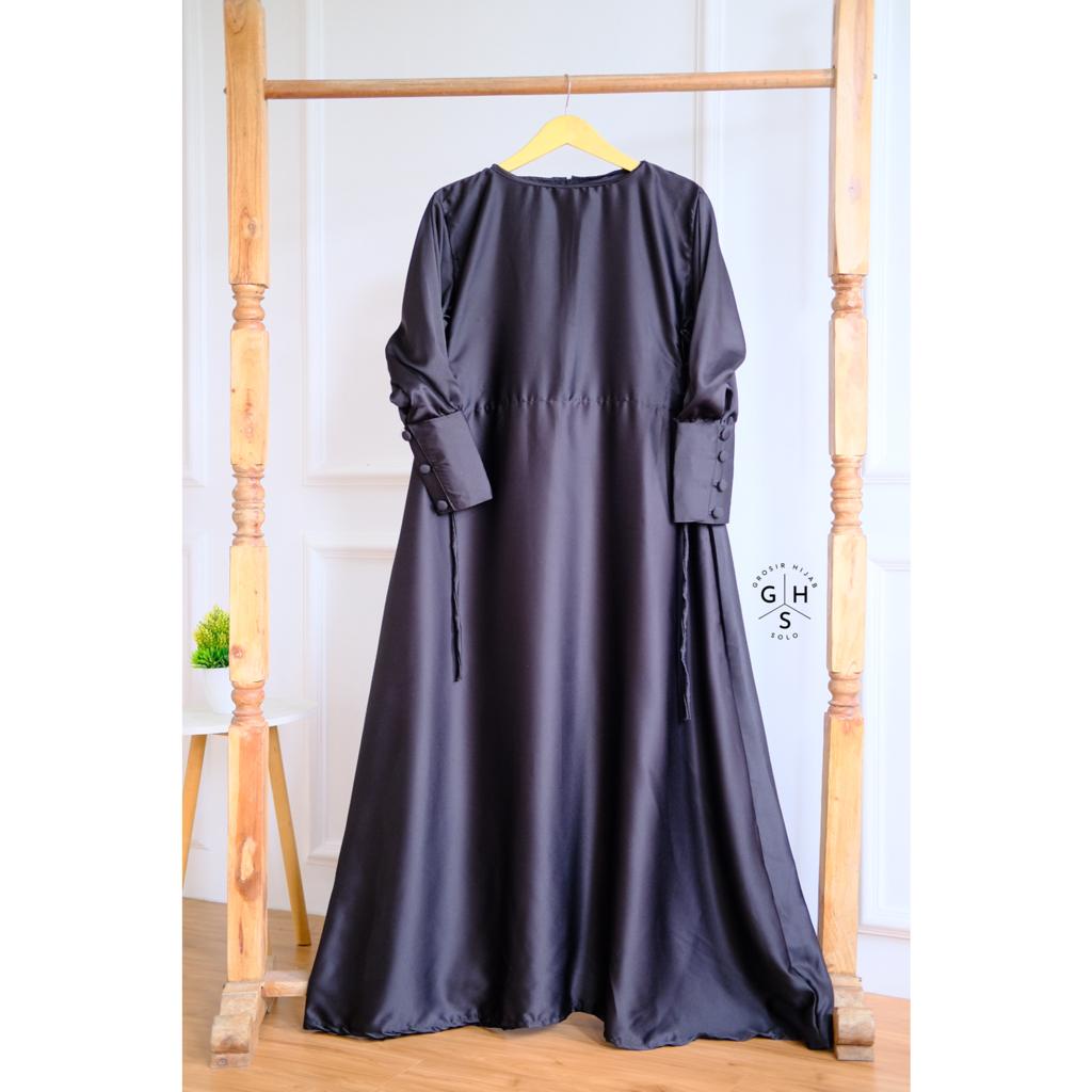SALSABILA GAMIS LEBARAN MAXI ATASAN WANITA DRESS TALI SATIN SILK PREMIUM (RPA)