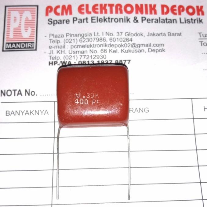 Milar 394J400V 394J 400V 394 400 390nF 390 nF Mylar Capacitor pcmelektrob9090 dijamin
