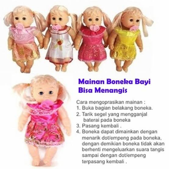 Mainan Boneka Bayi Nangis Cabut Empeng Lucu Mainan Anak Perempuan Boneka Bayi Crying Baby Doll Girl 
